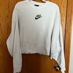 White Nike Oversized Crop Sweater